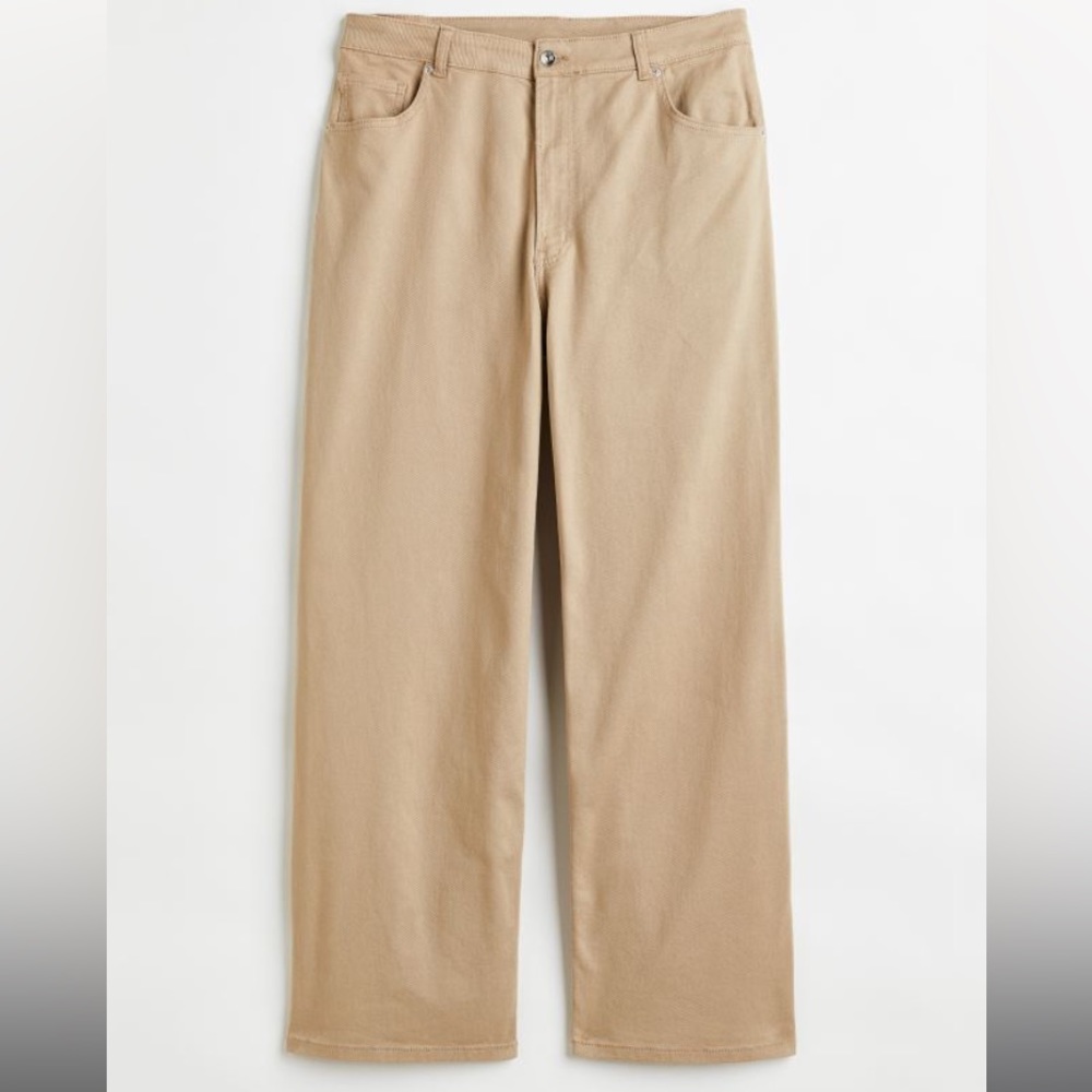 H&M Blue Twill High Waist Wide Leg Pants Size 14 - Picture 4 of 9